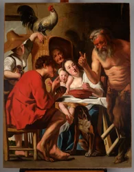 Satyr zu Gast bei Bauern