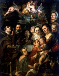 Selbstporträt mit Eltern, Brüdern und Schwestern, ca. 1615
