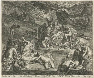 Diana entdeckt die Schwangerschaft von Callisto (Die Geschichte von Diana und Acteon)