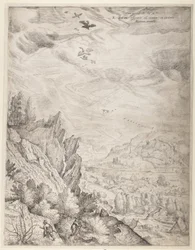 Böhmische Landschaft mit Paaren und Jägern (rechte Platte)