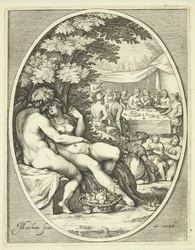 Ein Gott und eine Göttin in Umarmung