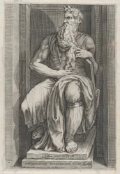 Speculum Romanae Magnificentiae: Moses nach der Skulptur von Michelangelo, 16. Jahrhundert