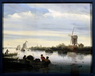 Landschaft mit Windmühle