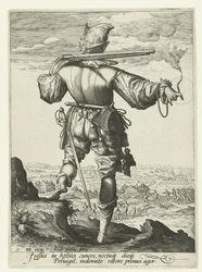 Musketier (Hakenbüchsen-Schütze?) mit Helm