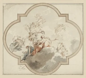 Deckenentwurf. Zephyr und Flora