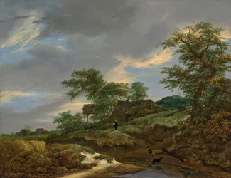 Dünenlandschaft mit einem Haus und einem Taubenschlag