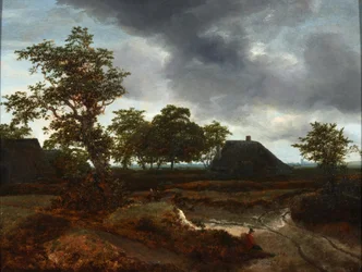 Landschaft mit Hütten