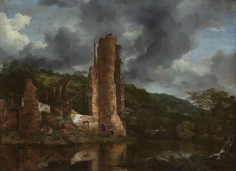 Landschaft mit den Ruinen der Burg Egmond, 1650-55