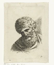 Büste eines Mannes mit lockigem Haar und Bart