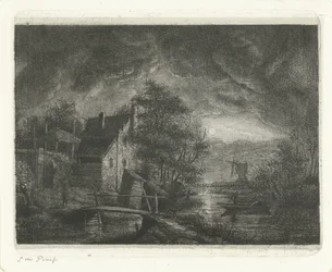 Landschaft bei Mondlicht