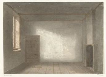 Das Zimmer von Cornelis de Witt im Gefängnis, Gevangenpoort, Den Haag, 1844