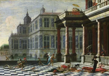 Italienischer Palast mit Terrasse