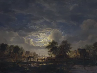 Dorf an einem Kanal, 1840
