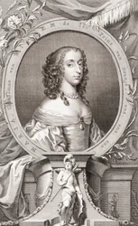 Mary, Princess Royal, Prinzessin von Oranien, Gräfin von Nassau (1631-60), Tochter von König Karl I. von England und seiner Frau Henrietta Maria von Frankreich, Mutter von König Wilhelm III. von England (Radierung)
