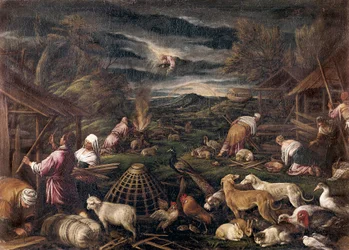 Noah nach der Sintflut. Gemälde von Jacopo da Ponte, genannt Jacopo Bassano (1515-1592)