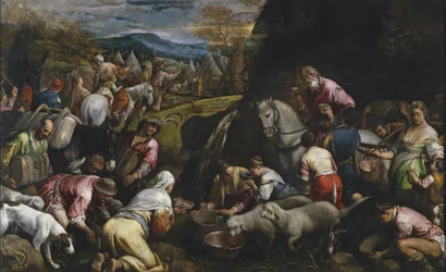 Moses schlägt Wasser aus dem Felsen