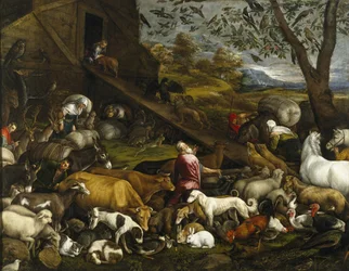 Die Tiere betreten die Arche Noahs