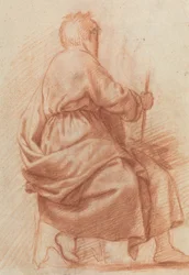 Sitzender drapierter Mann