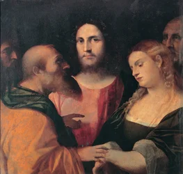 Christus und die beim Ehebruch ertappte Frau, 1525-1528