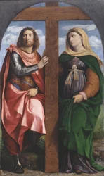 Erhöhung des Kreuzes. Heilige Konstantin der Große und Helena, 1520-1522