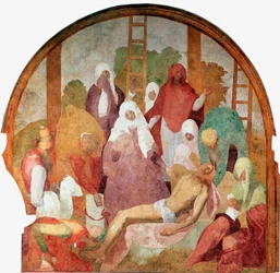 Passion Christi: Die Kreuzabnahme. Fresko von Jacopo Carrucci genannt Pontormo, 1523-1525