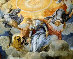 Doge Niccolo da Ponte erhält einen Olivenzweig von Venedig (Detail)