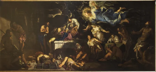 Heiliger Rochus im Gefängnis von einem Engel besucht, 1567