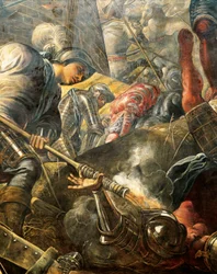 Die Venezianer helfen den Brescianern, die Belagerung von Filippo Maria Visconti zu durchbrechen, (Detail)