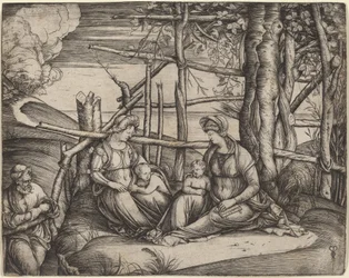 Heilige Familie mit der heiligen Elisabeth und dem kleinen Johannes dem Täufer