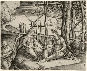 Die Heilige Familie mit St. Elisabeth und dem kleinen St. Johannes, um 1499-1501