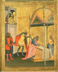 Das Martyrium des heiligen Matthäus, vom Altarbild des heiligen Matthäus und Szenen aus seinem Leben, ca. 1367-70
