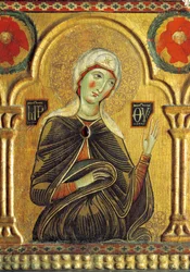 Figur der Maria, aus Erlöser mit der Madonna und drei Heiligen