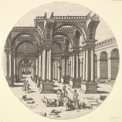 Perspektivische Ansicht, Tempel der Isis, 1551