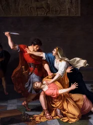 Geta stirbt in den Armen seiner Mutter, ermordet auf Befehl seines Bruders Caracalla