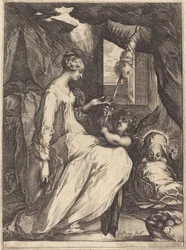 Die Madonna beim Spinnen, 1615