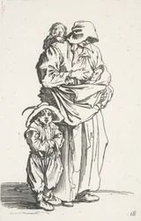 Eine Mutter und ihre drei Kinder, aus Die Bettler