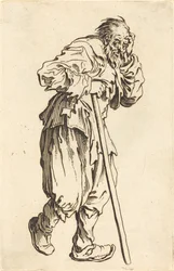 Bettler mit einem Stock, ca. 1622