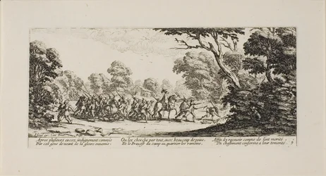 Entdeckung der kriminellen Soldaten, Tafel neun aus Die Leiden des Krieges