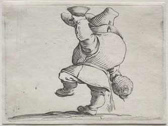 Verschiedene bucklige Figuren von Iacopo Callot (Trinker von hinten gesehen)