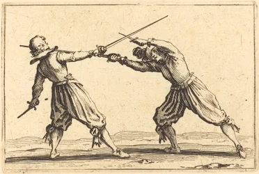 Duell mit Schwertern und Dolchen