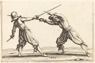 Duell mit Schwertern und Dolchen