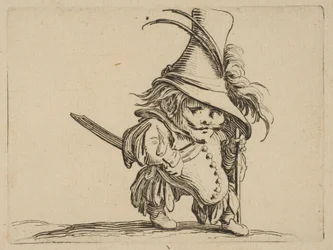 Der Mann mit einem hängenden Bauch und einem sehr hohen Hut, 1616-22