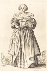 Edle Frau mit Fächer