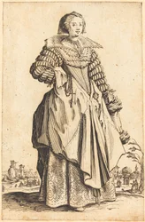 Edle Frau mit großem Kragen