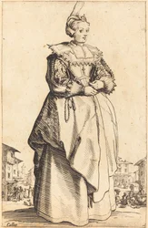 Edle Frau mit kleinem Hut