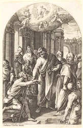 Petrus und Johannes heilen den Lahmen
