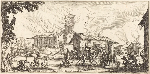 Verwüstung und Brandstiftung eines Dorfes