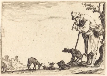 Hirte spielt Flöte