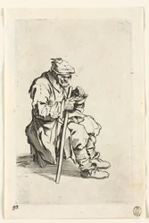 Die Bettler: Bettler sitzt und isst, ca. 1623
