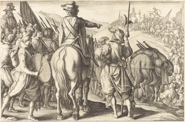 Die Truppen auf dem Marsch